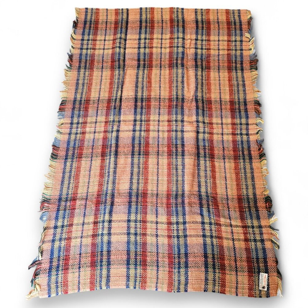 Highland Travel Rug 80% Wool Throw Blanket Woven in UK Fringe Colorful 40x58